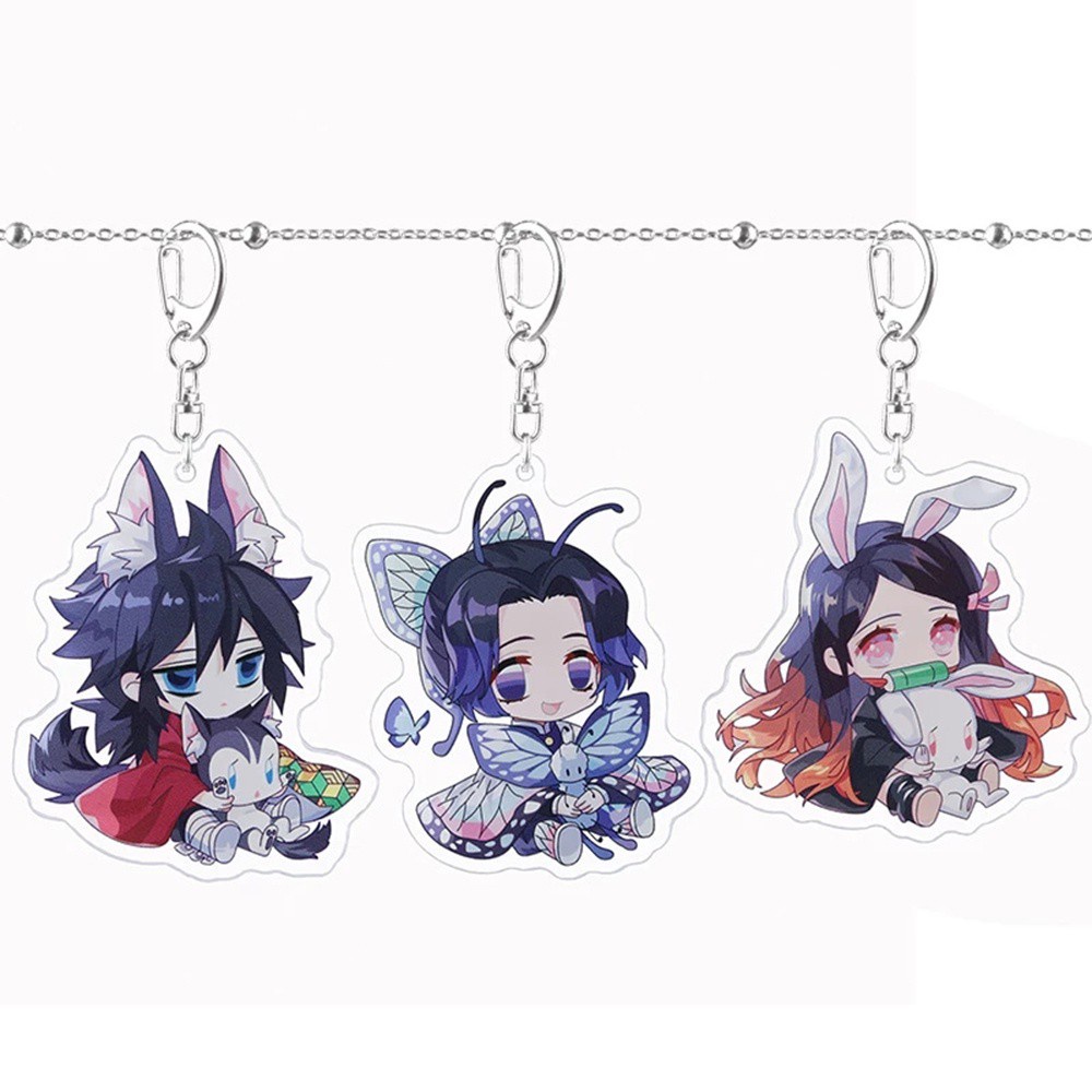 Móc Khóa Acrylic Họa Tiết Demon Slayer Dễ Thương