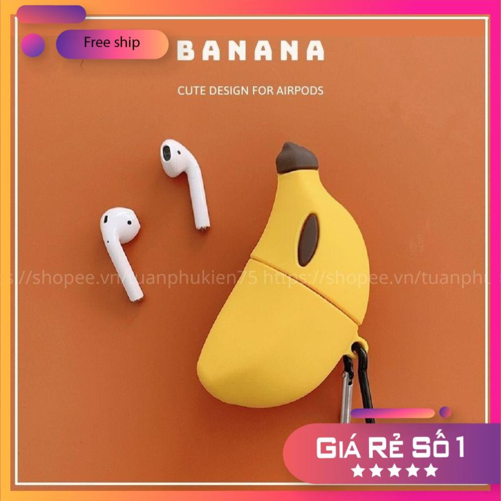 Air.pods Case ⚡ Tặng Móc Đeo ⚡ Chuối Cute - Case Tai Nghe Không Dây Air.pods 1/ 2/ i11/ i12/ Pro - Châts Case Store