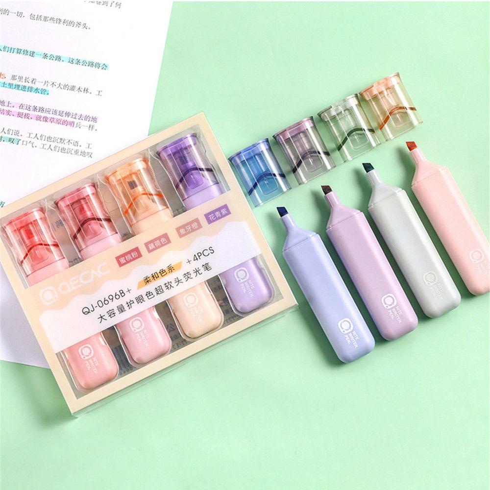 Hộp 4 Bút Đánh Dấu Đầu Xiên Vẽ Tranh Bảo Vệ Mắt