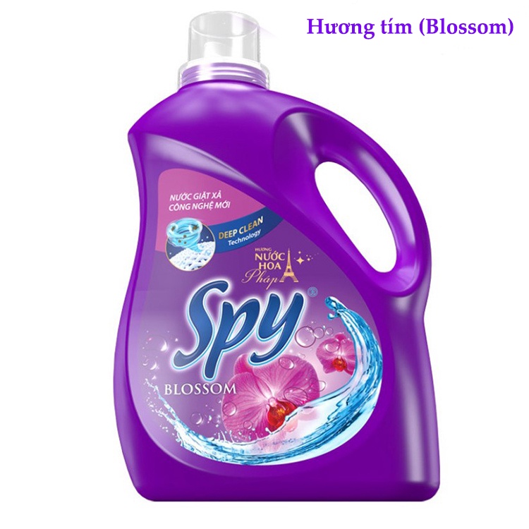 Nước giặt, Nước giặt xả SPY 2 mùi hương Tìm, vàng 3500ml, lưu giữ hương thơm trong 5 ngày, diệt 99% vi khuẩn SP000069