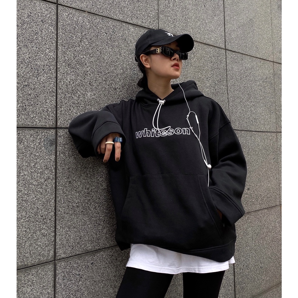 HOODIE &quot;LOGO SS20&quot; DOUBLE LABEL BLACK