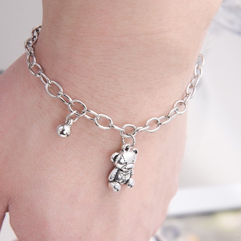 Vòng Tay/Vòng Tay Mặt Gấu Hợp Kim Phong Cách Punk Hip-hop Thời Trang Làm Quà Tặng Cho Bạn Gái