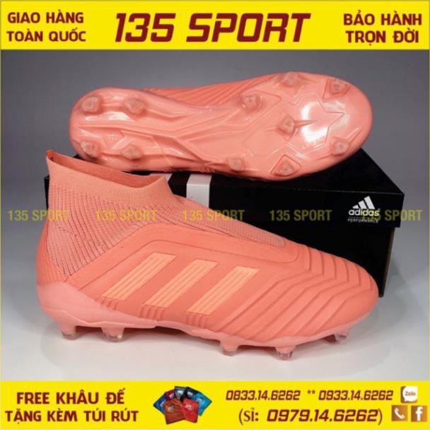 NEW -CK Giày Bóng Đá Đinh Cao Không Dây Predator 18+ Hồng Phấn FG bán chạy ! SALE 11-11 XẢ 1-1 :