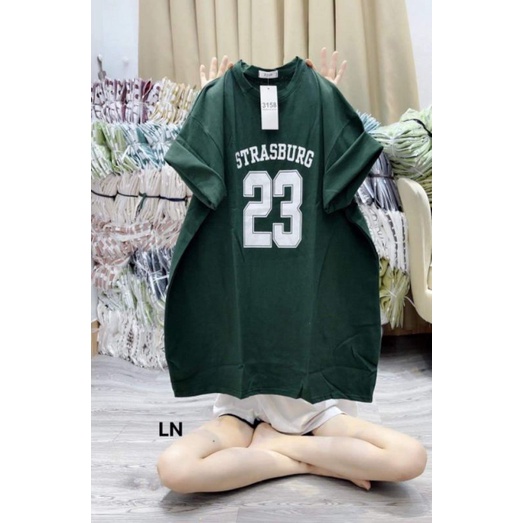 Áo Phông Tay Lỡ 3158 Cotton Khô Nam Nữ Unisex In Số 23