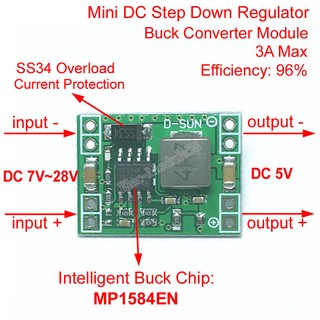 Mạch nguồn hạ áp DC mini 3A đầu ra 5V