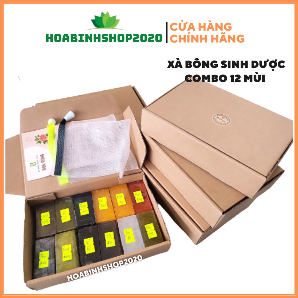 [COMBO TRẢI NGHIỆM] 12 Mùi Xà Bông Sinh DượcKhám Phá Đủ Hương Tặng túi tạo bọt, Xà phòng Sinh Dược 33g-660g