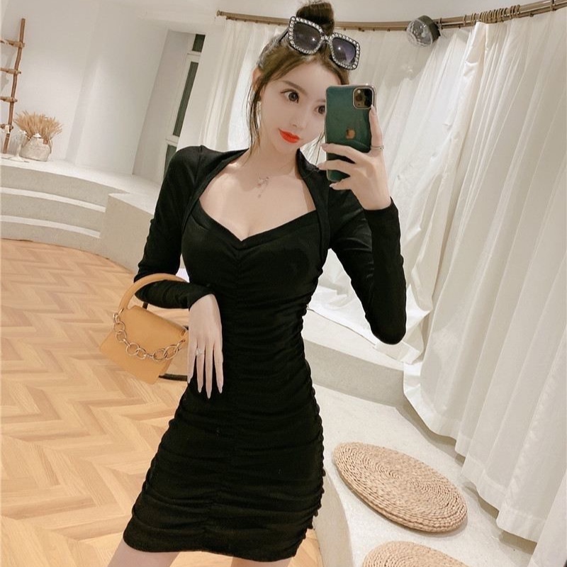 Hàng Mới Về Đầm Ngắn Dáng Ôm Gợi Cảm Thời Trang Xuân Thu Mới Cho Nữ