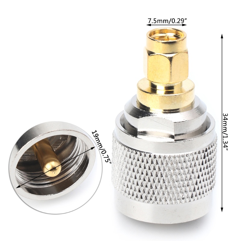 Đầu Nối Mạ Niken PL259 UHF Sang SMA