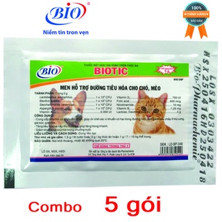COMBO 5 GÓI MEN TIÊU HÓA HỖ TRỢ ĐƯỜNG TIÊU HÓA CHÓ MÈO BIOTIC-79206
