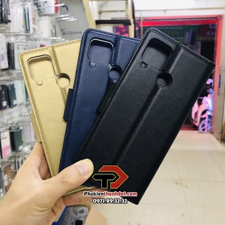 Bao da dạng ví OPPO Realme C12, Realme C15 hiệu Hanman có quai cài