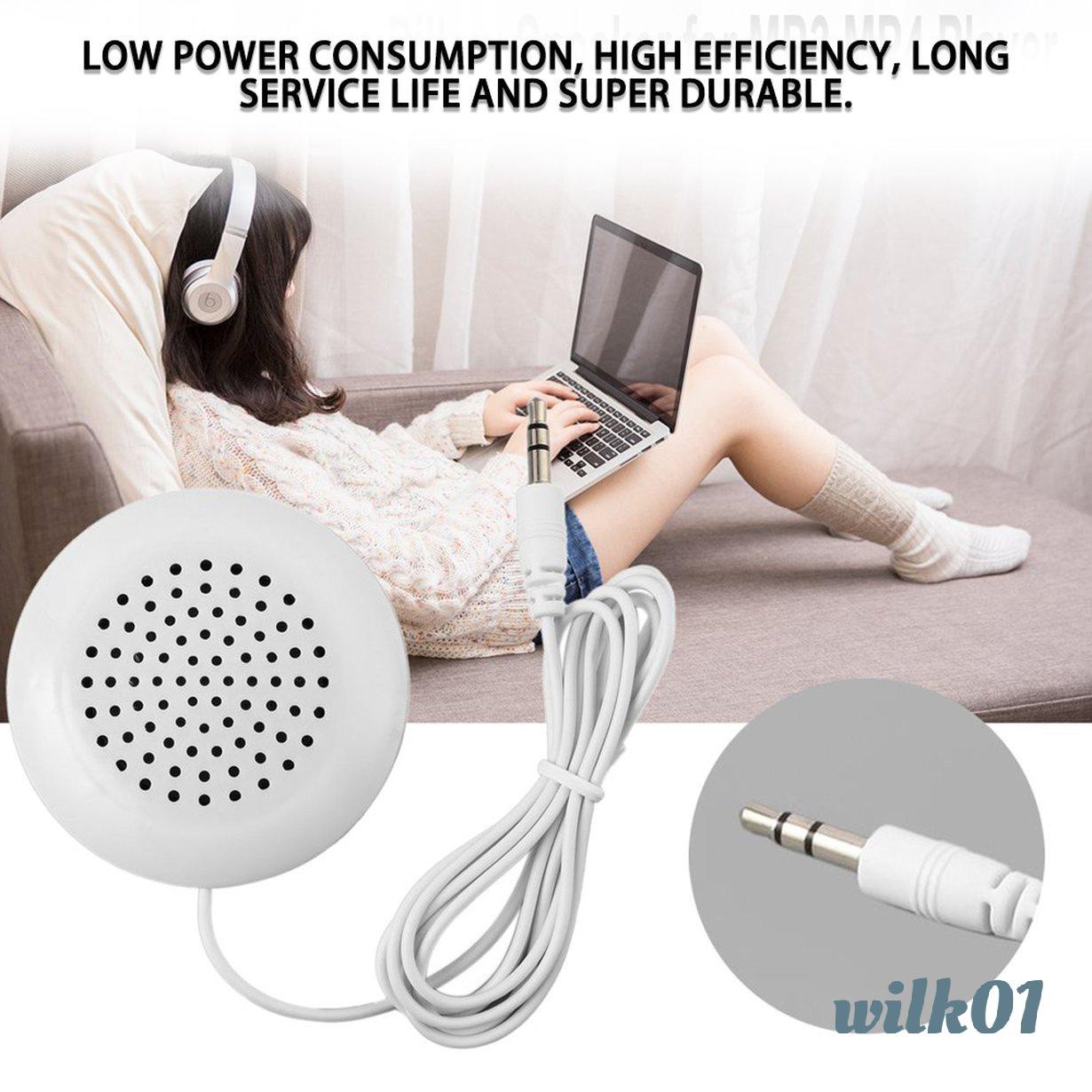 Loa Mini Màu Trắng 3.5mm Cho Máy Nghe Nhạc Mp3 Mp4 Iphone Ipod Cd Radio Wilk01