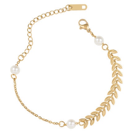 Vòng tay thép titan mạ vàng 14k phong cách Hàn Quốc xinh xắn dành cho nữ