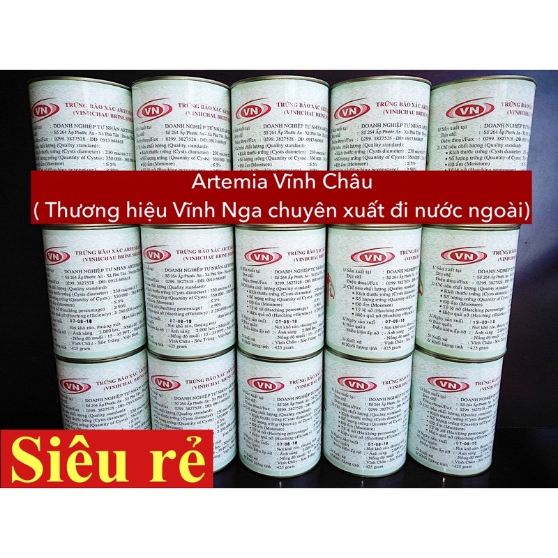 [ RẺ NHẤT] TRỨNG ARTEMIA VĨNH CHÂU. Thức ăn cá vàng, cá chép , betta, guppy ]