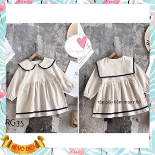 RẬP GIẤY RG35_ váy thuỷ thủ bé gái (1-8 tuổi)