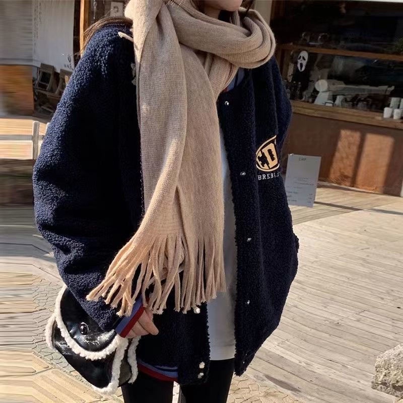 Áo Khoác Bóng Chày Tay Dài Phong Cách Hàn Quốc Cho Nữ