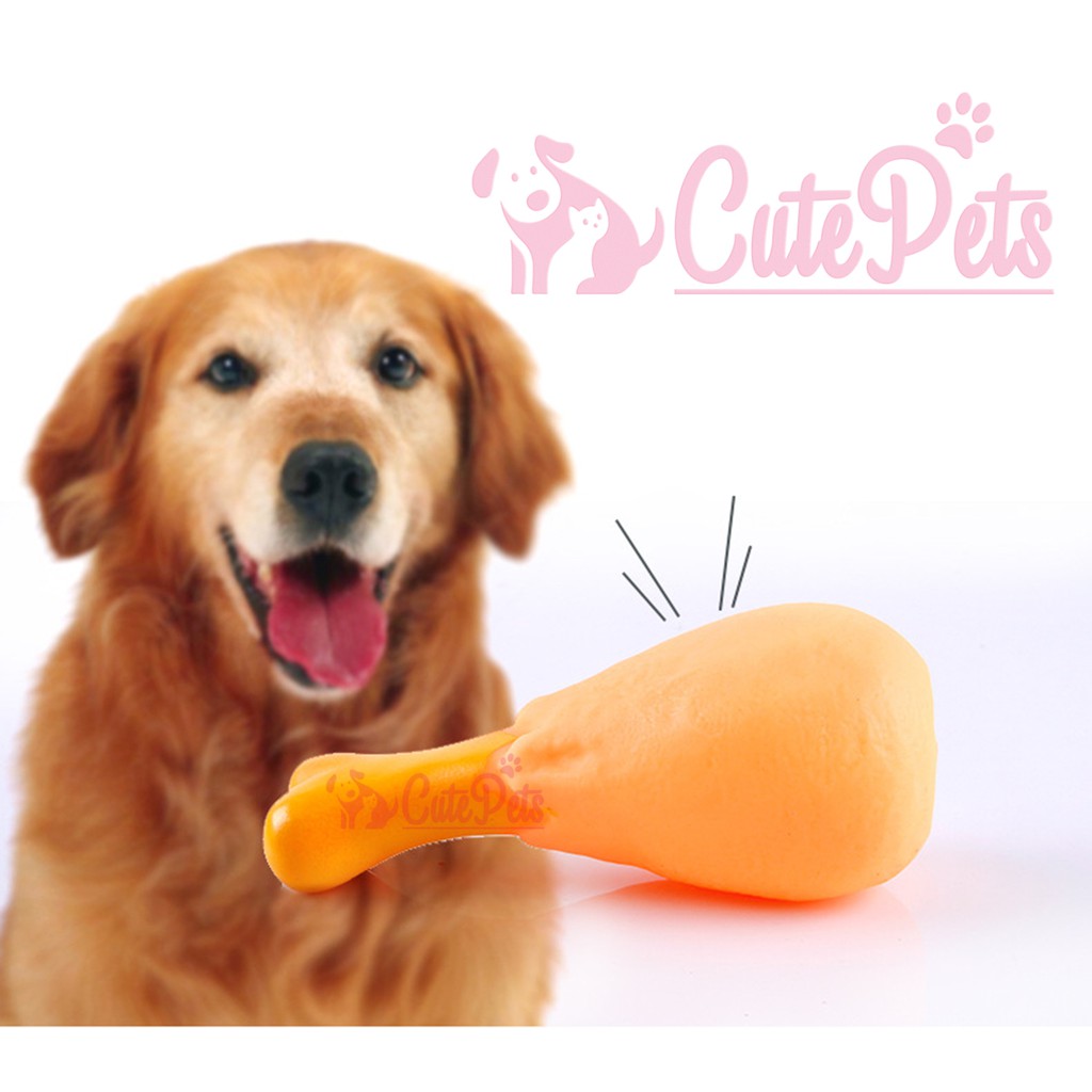 🍗 Đồ chơi đùi gà chút chít dành cho chó - CutePets Phụ kiện thú cưng Pet shop Hà Nội