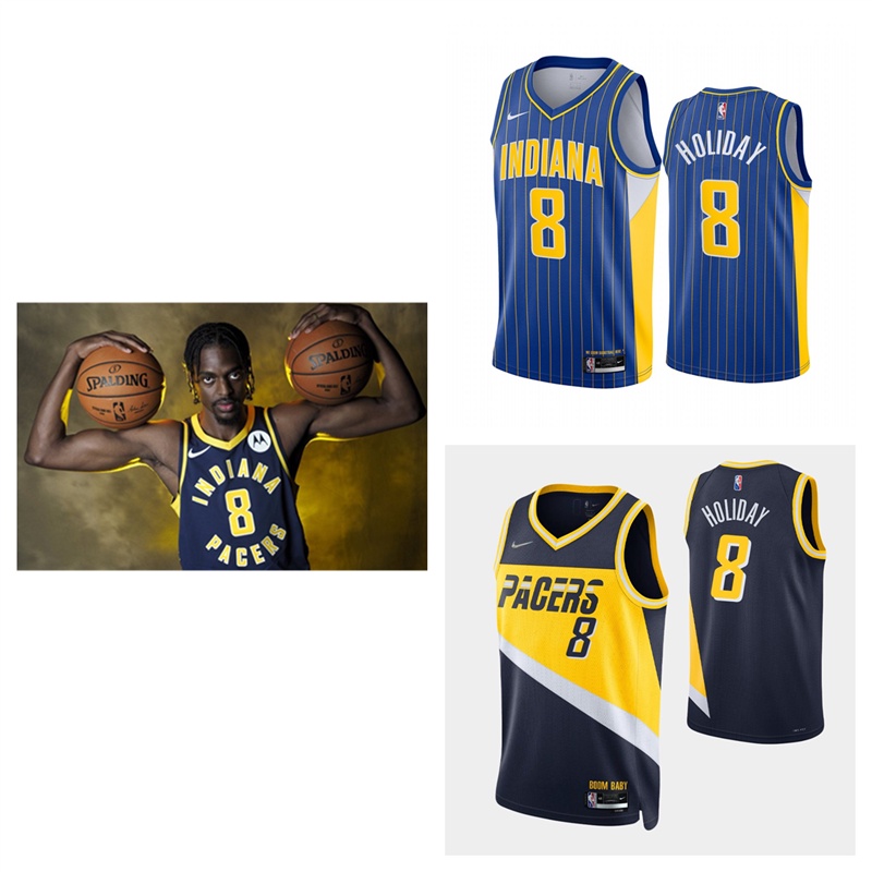 Giày Thể Thao Phong Cách NBA Indiana Pacers Cá Tính #Áo Bóng Rổ Số 8 Justin Belmjll23Genpog01 Năng Động Thời Trang