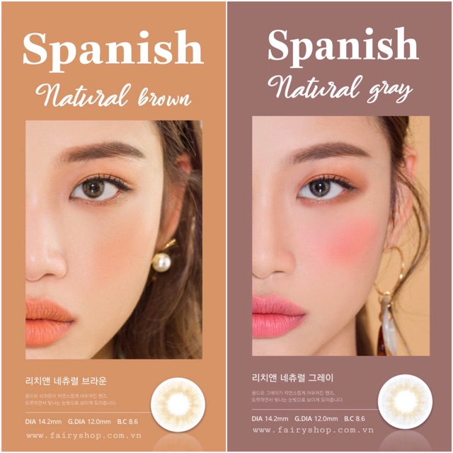 Áp tròng Spanish Brown 14.0mm - Kính Áp Tròng FAIRY SHOP CONTACT LENS độ cận 0 đến 8