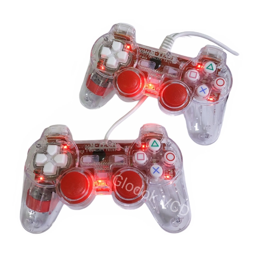 Tay cầm chơi game điện tử pc 2 người chơi có tích hợp đèn led, rung tương tác cho cảm giác chân thực hơn