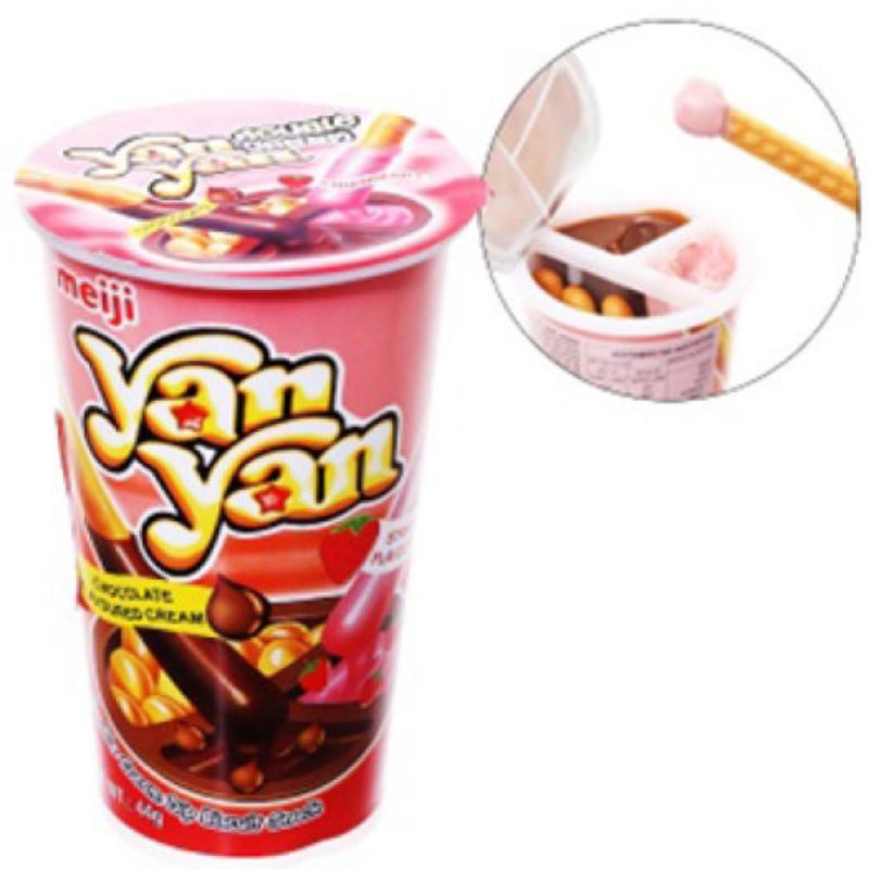 [Mua 1 ly Tặng 1 ly] Bánh Que Chấm Kem Yan Yan Double Cream 44g date 19-08-2022