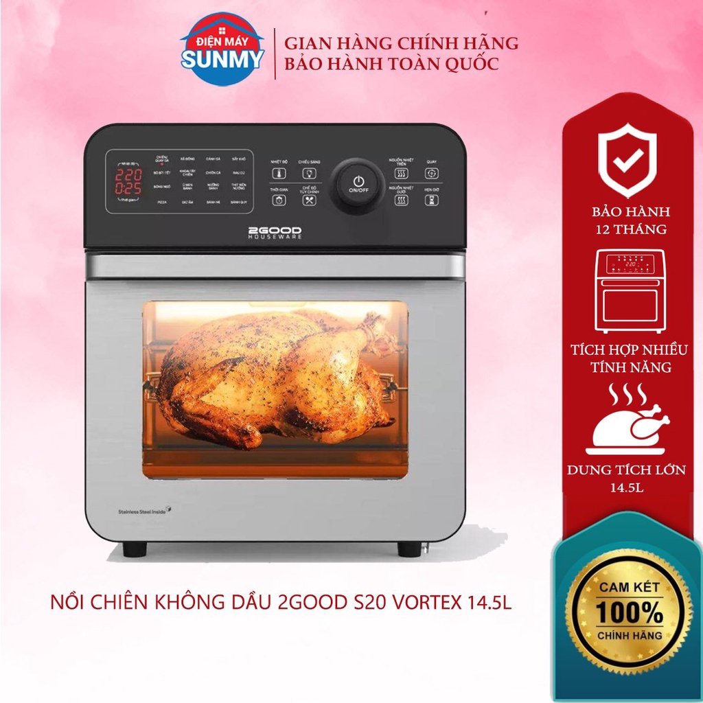 Nồi Chiên Không Dầu 2Good Vortex S20 14.5 Lít