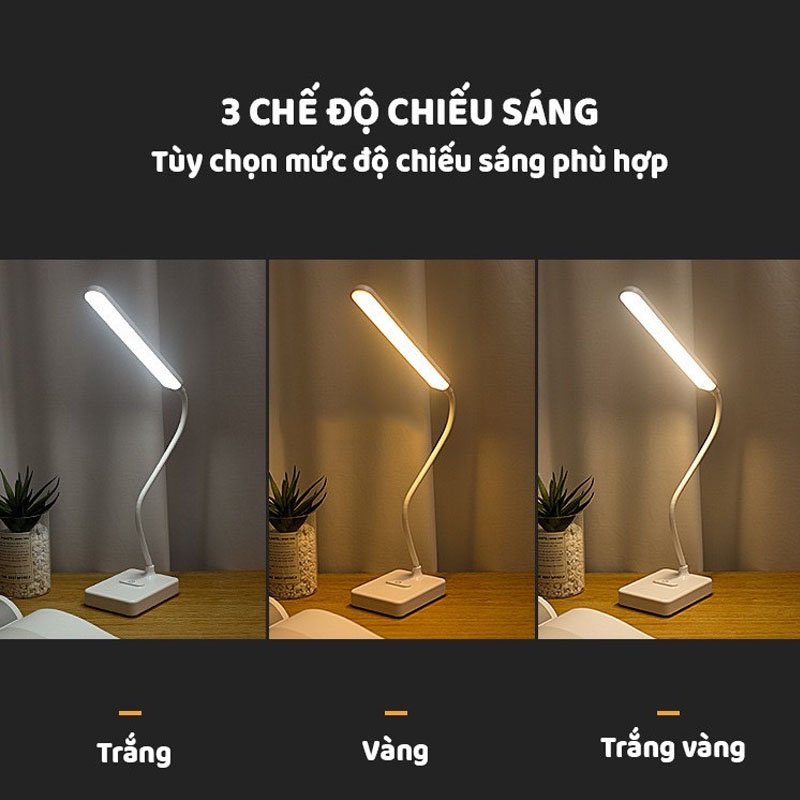 Đèn Bàn Tích Điện 3 Chế Độ Làm Việc Đọc Sách Chống Cận Thị Hiệu Quả ĐÈN NAMI