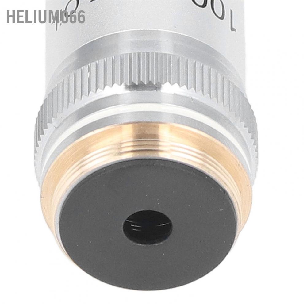 Helium066 Achromatic Objective Brass Chrome Plated 100X High Power Microscope Lens Interface 20.2mm