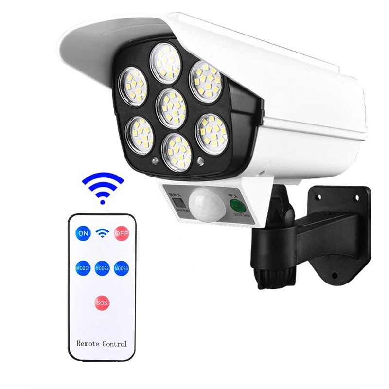 Đèn năng lượng mặt trời mô hình camera giả chống trộm điều khiển từ xa tiện lợi