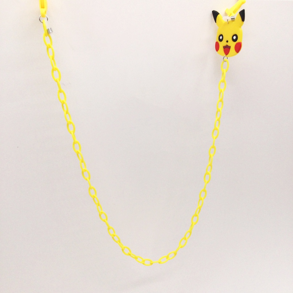 Dây Đeo Kính Chống Rơi / Thất Lạc / Rơi Vỡ Hình Pikachu Gắn Mặt Nạ Phối Dây Xích Thời Trang