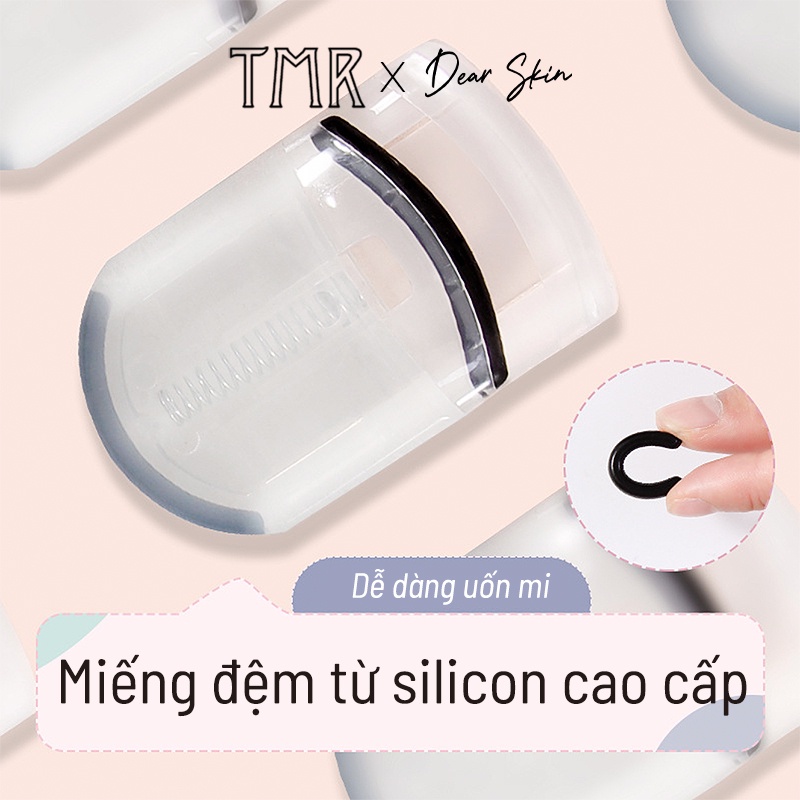 TMR Kẹp bấm mi mini tiện dụng, uốn mi siêu cong, mi cong tự nhiên tơi màu nhựa trắng trong