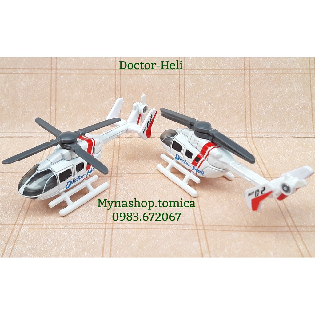 Mô hình máy bay Tomica - Doctor Heli - màu trắng - tặng hộp nhựa PVC.