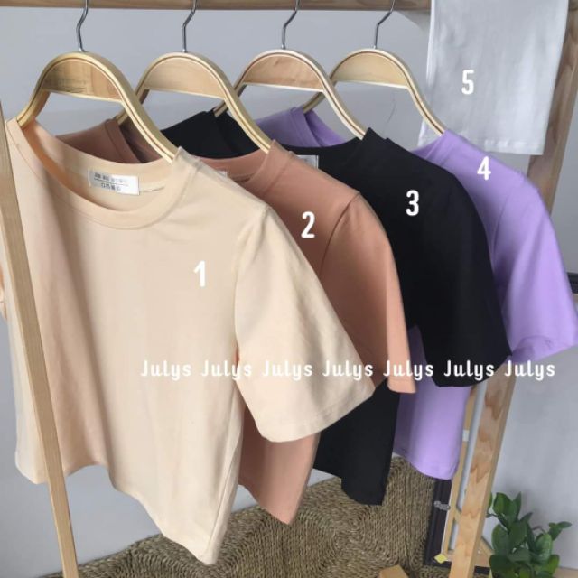 Áo thun croptop cổ tròn cộc tay | WebRaoVat - webraovat.net.vn