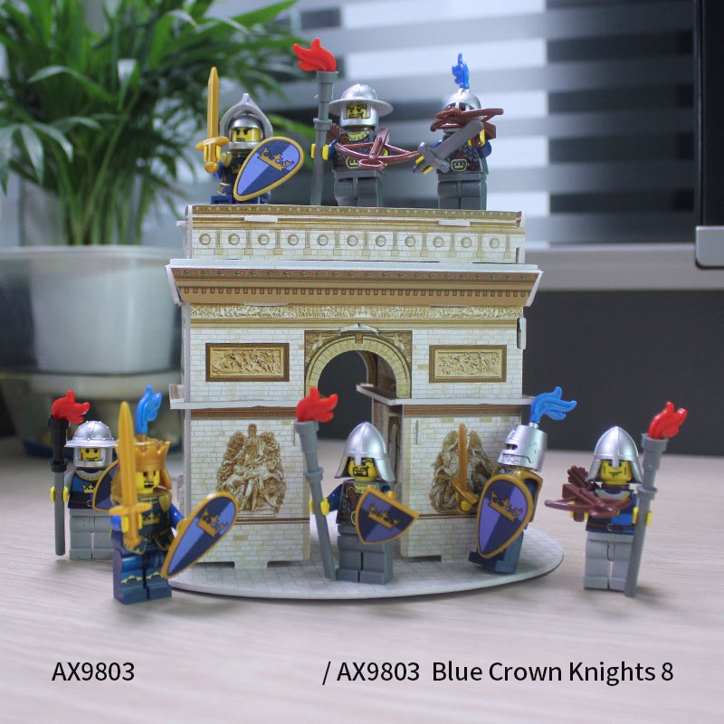 Minifigures LOJO AX-9803 - Lính trung cổ Nhà vua - Minifigures Blue Crown Knight