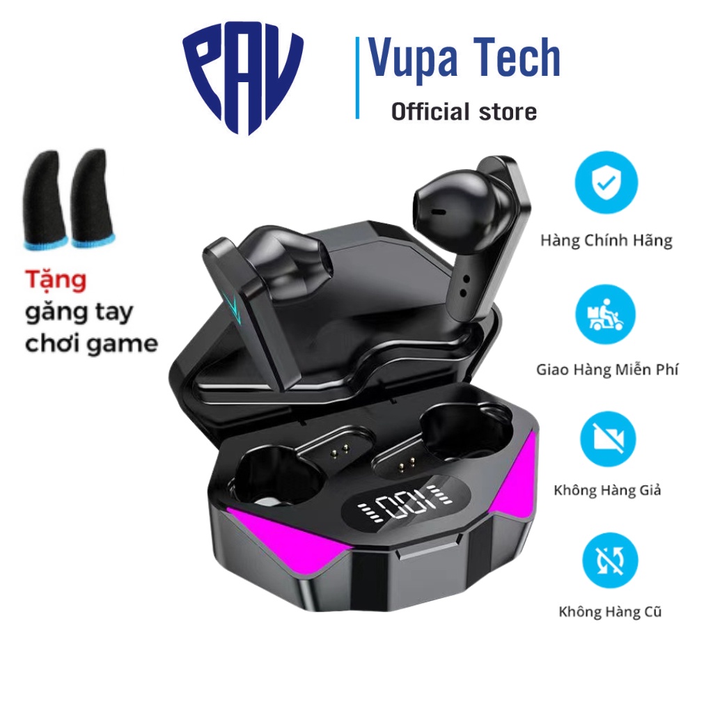 Tai nghe Bluetooth Gaming Không dây X15 TWS  Bluetooth 5.0 cảm biến chạm,độ trễ ít Bản Quốc tế 2022 Chính Hãng Vupa Tech