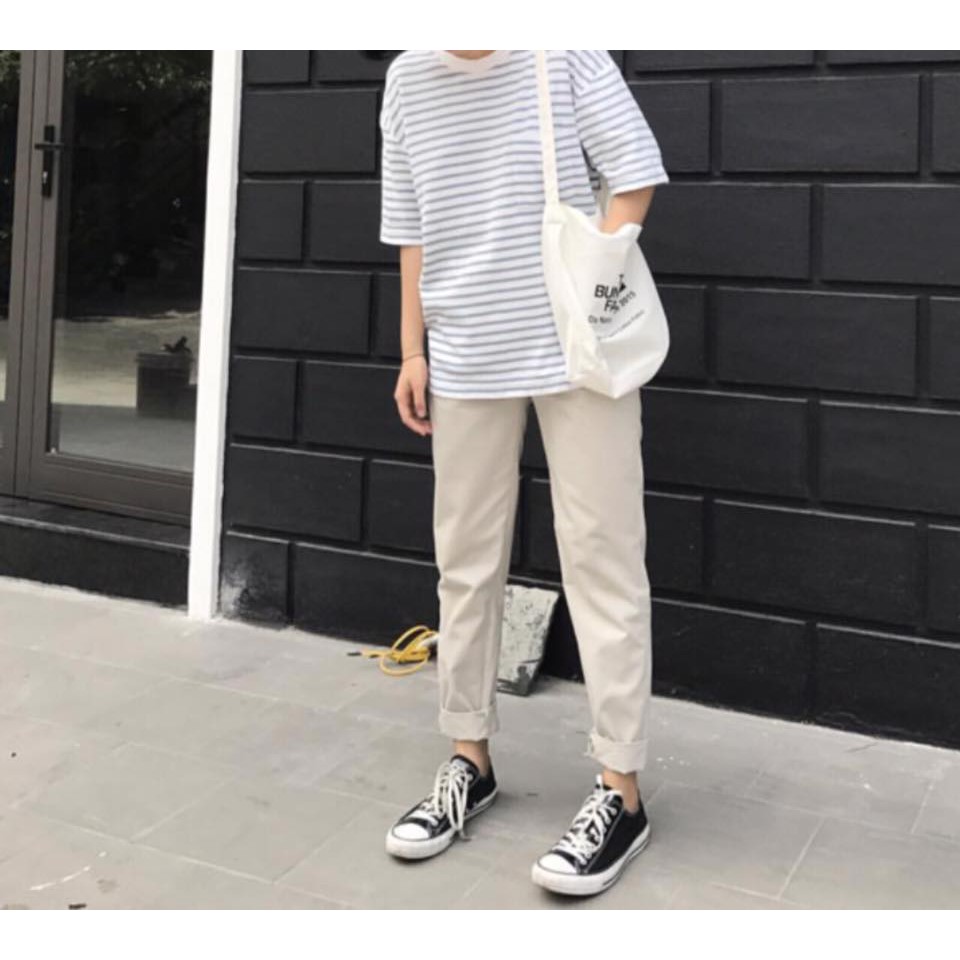 Quần kaki basic màu light tan