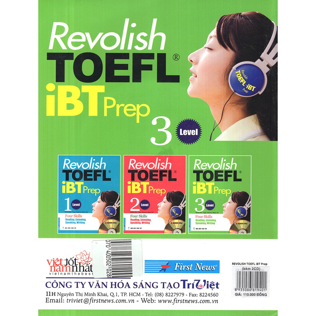Sách - Revolish TOEFL iBT Prep 3 (Kèm 2CD) Tặng Bút Bi