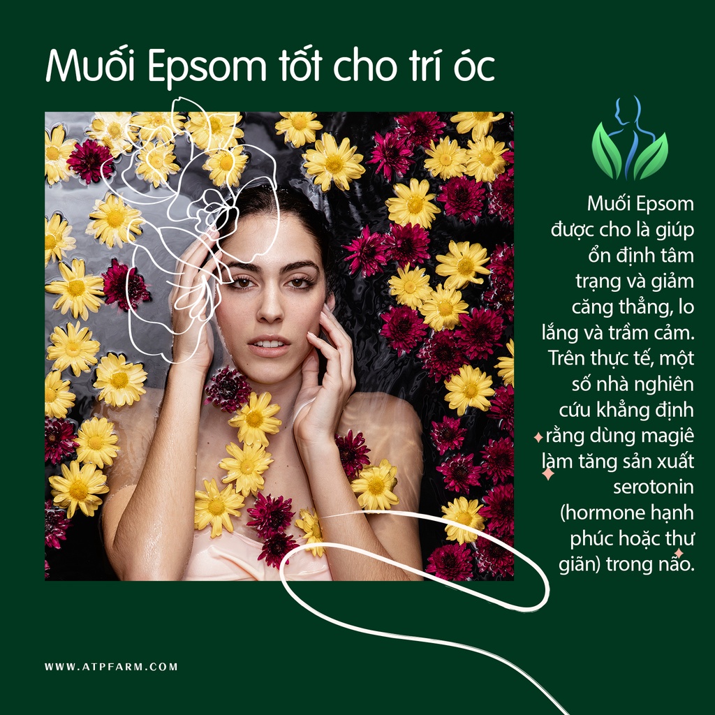 ATP Farm - CHÍNH HÃNG : Thùng 5KG Muối tắm EPSOM - Organic 100% Cao cấp Nhập khẩu Châu Âu