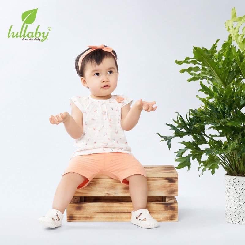 Bộ tay ngắn cài vai viền cổ bé trai/gái Lullaby (Sz 6m-4y)