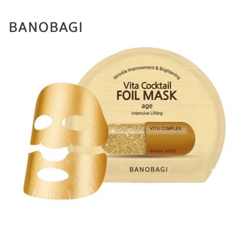 [CHÍNH HÃNG] Combo 05 Mặt Nạ Chống Lão Hóa, Tăng Độ Đàn Hồi Banobagi Vita Cocktail Foil Mask 30Ml x5 #Age