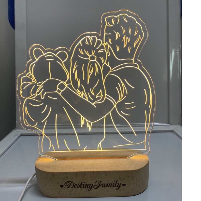 Đèn led 3D Thegioipuzzle vẽ hình, khắc tên theo yêu cầu, quà tặng tình yêu, kỷ niệm ngày yêu nhau, đồ decor phòng