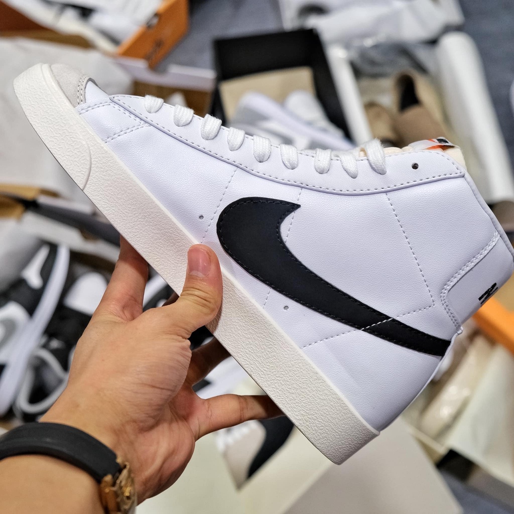 Giày Blazer Mid ’77 Vintage ‘White Black, Giày Thể Thao Blazer Hai Phiên Bản Cao Thấp Cho Cả Nam Và Nữ