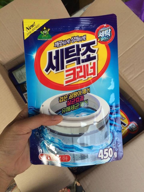 SET 2 Túi Bột tẩy lồng máy giặt diệt khuẩn 450gram