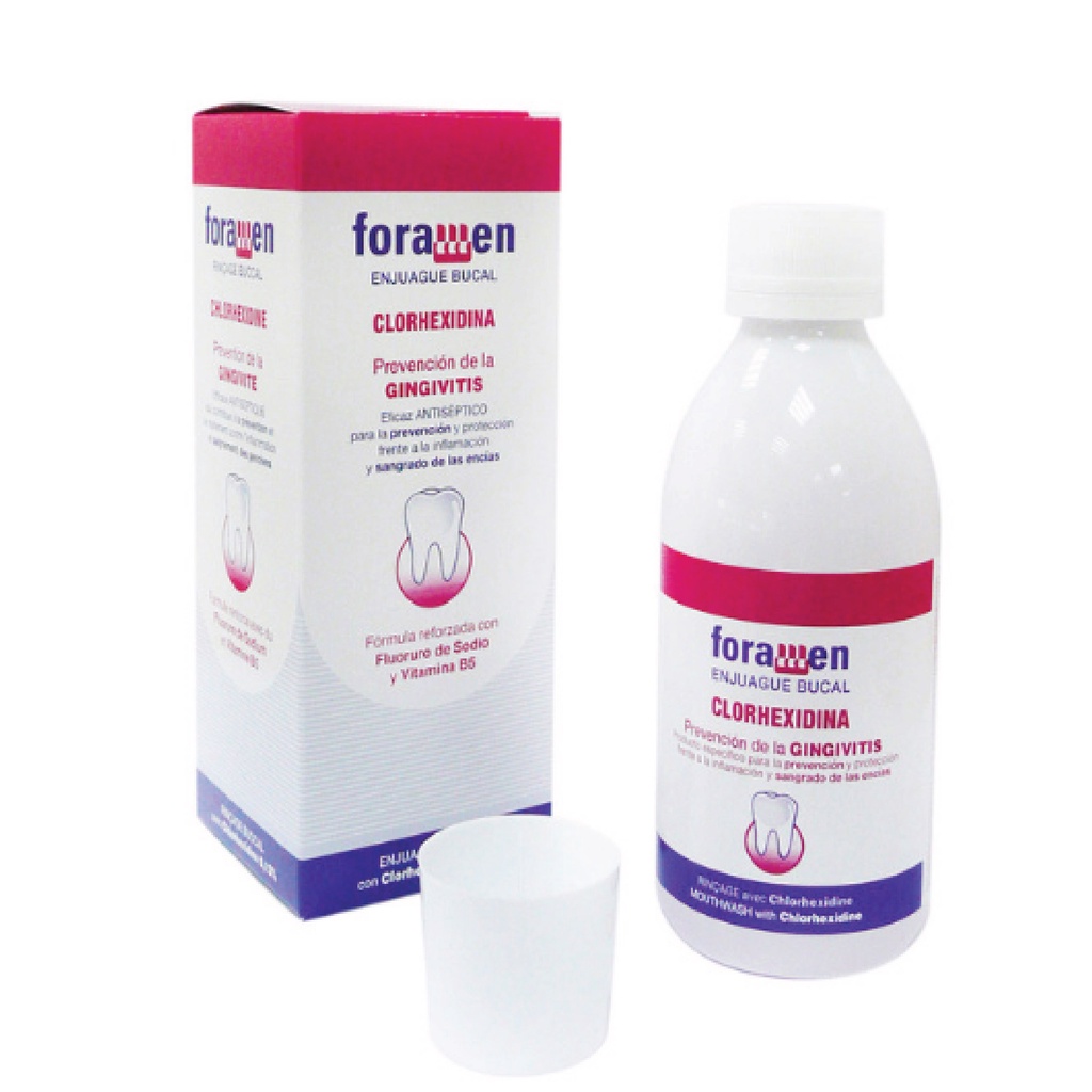 Nước súc miệng FORAMEN Kết hợp Fluoride trong sản phẩm giúp hỗ trợ ngừa sâu răng.