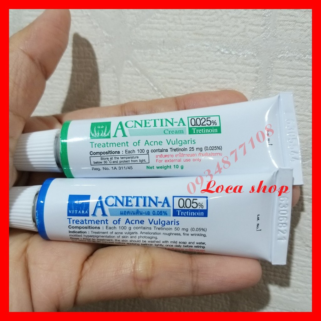 Tretinoin Acnetin A 0.05%, 0.025% [Có bill - Có sỉ]- Kem giảm mụn mẫu mới Retin A