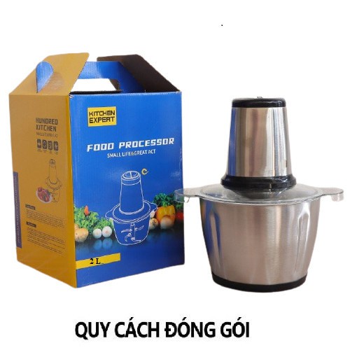 MÁY XAY THỊT CỐI INOX DAO 4 LƯỠI FOOD PROCESSOR 2 LÍT/ LƯỠI DAO DỰ PHÒNG