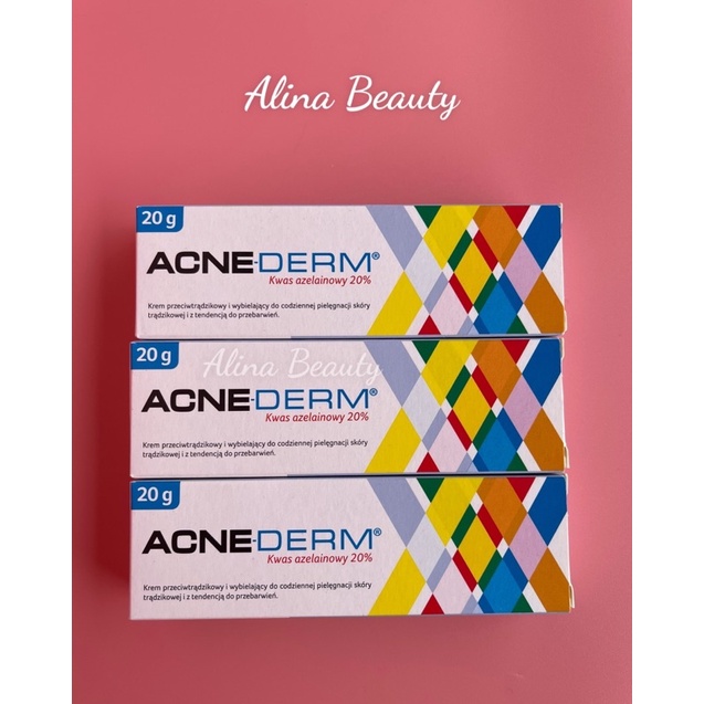 Kem Acne Derm giúp giảm mụn, mờ thâm, sáng da - Acid Azelaic 20% 20g