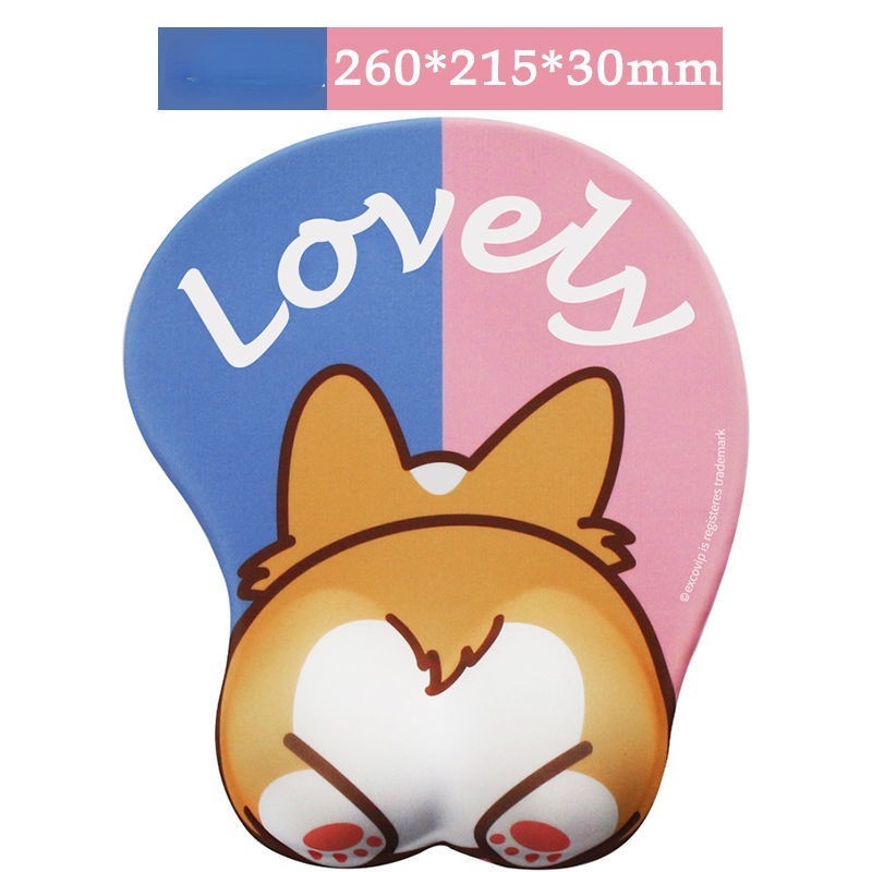 Tấm Lót Chuột Gel 3D Hình Chú Chó Corgi Dễ Thương Có Đệm Kê Cổ Tay Tiện Dụng Cho Văn Phòng / PC / Laptop