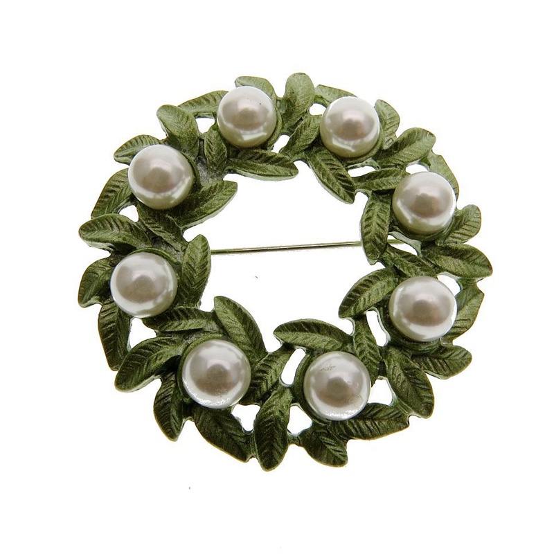 Ghim Cài Áo Hình Vòng Hoa Màu Tương Phản Đơn Giản Thời Trang Đường Phố Retro Cho Nam Và Nữ