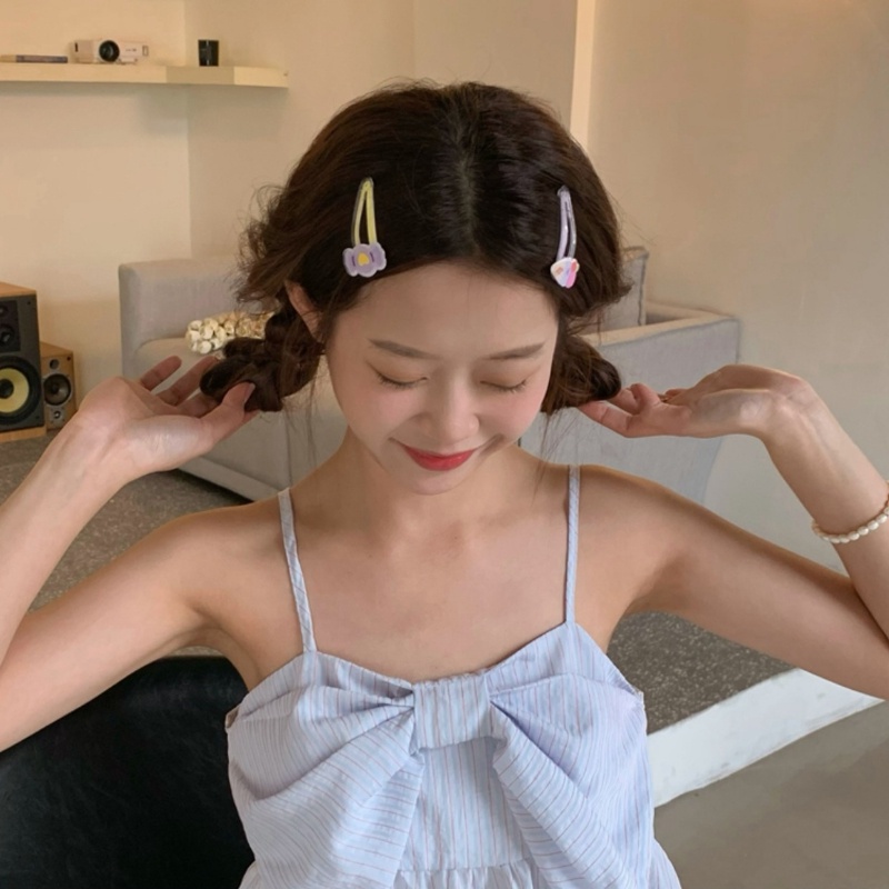 Kẹp Tóc BB Hình Nơ/Hoa/ Dâu Tây Màu Kẹo Ngọt Dễ Thương Thời Trang Mùa Hè