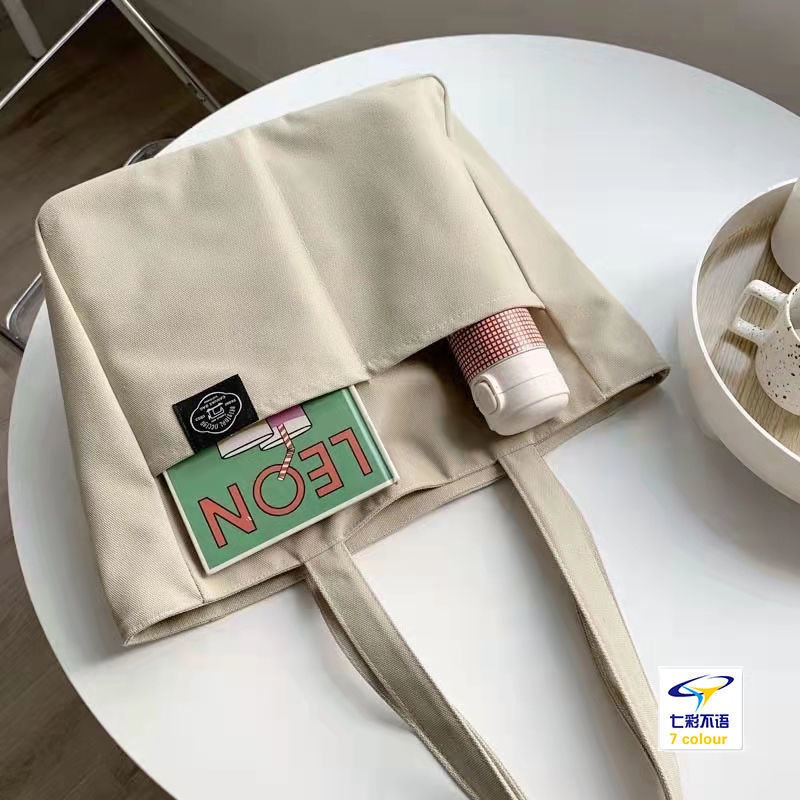 Túi Đeo Vai Bằng Vải Canvas Kích Thước Lớn Phong Cách Hàn Quốc Thời Trang Cho Nữ